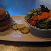 Beyond Burger: Gluten-Free Bun (Vegan), Salad with Balsamic Vinaigrette at Yard House - Red Rock Resort in Las Vegas