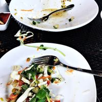 So hungry it was almost gone before the photo! The Specialty Salad.  at Pomegranate On Main in Greenville