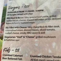 Menu at The Surf Club in Mooloolaba