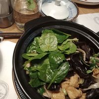 Biang Biang Shu Cai Mian (homemade noodles, tofu, mushrooms, baby spinach,...) yum! at laolao in Vienna