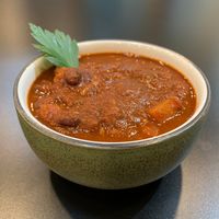 Vegan Chili at Ants on a Log Cafe in Corvallis