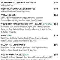 Menu  at Big Shed Brewing in Royal Park