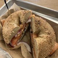 Vegan Traditional with salmon   at Zucker's Bagels in New York City