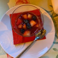 Vegan Panna Cotta with berries  at Bella Compagnia in Vienna
