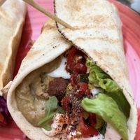 Greek Falafel Wrap  at Tabule Rasa in Corfu