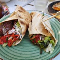 Greek falafel sandwich at Tabule Rasa in Corfu