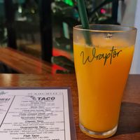 Fresh orange juice at Wraptor in Bangkok