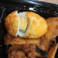 Supposedly vegan Nasi Lemak contains boiled egg at Grove Cafe 素林 - Northshore Plaza I in Northeast Singapore