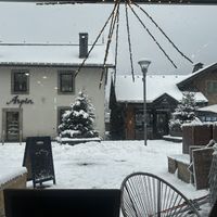 View outside in January!   at Galerie Café des Aiguilles in Chamonix-mont-blanc