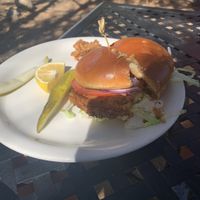 Burger  at Food for Thought Cafe in Joshua Tree