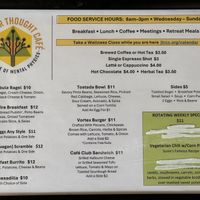 Menu as of 02/12/25  at Food for Thought Cafe in Joshua Tree