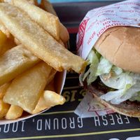 impossible burger and “fat” fries  at Fatburger in Redmond