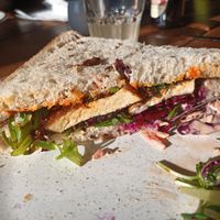 I couldn't stop myself from eating half of my sandwich before taking a photo at Undercrag Studio & Café in Torver