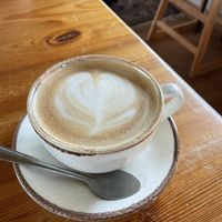 Oat milk latte at Undercrag Studio & Café in Torver
