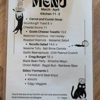 Menu at Undercrag Studio & Café in Torver
