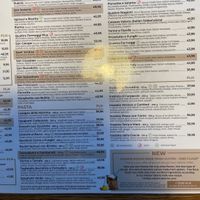 Menu part 2, green symbol = vegetarian   at Tutti Santi in Warsaw