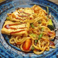 Gebratene Udonnudeln mit Tofu at MoschMosch in Heidelberg