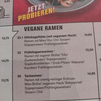 Ramen menu at MoschMosch in Heidelberg