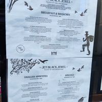 Jet Black Jewel menu at Jet Black Jewel Cafe Bar in Whitby