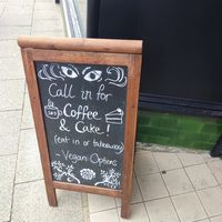 Jet Black Jewel advertised it's vegan options clearly at Jet Black Jewel Cafe Bar in Whitby