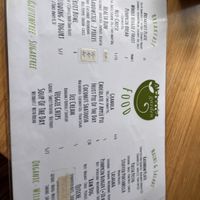 Menue  at Alchemist Garden in Amsterdam