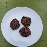 Coconut and chocolate power balls at Alchemist Garden in Amsterdam