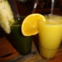 Fresh smoothies at Alchemist Garden in Amsterdam