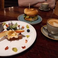 Today we had the vegan bagel and vegan loaded banana bread. Delicious! at CAFE KIN in Nelson Bay