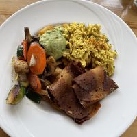 Very good brunch at Bruncheria. I had the Vegan Brunch Bowl with extra vegan bacon as they were out of jackfruit. My partner got his with vegan sausage. Everything was delicious.   at Bruncheria in New Westminster