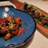 Tofu with veg eel, mushroom nori tofu skin wrap at Mays - 蔓莳 in Wuhan