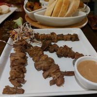 Mushroom satay sticks at Nics Restaurant & Playground in Chiang Mai
