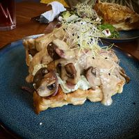 Waffle w/ Mushrooms  at Ubuntu in Leipzig