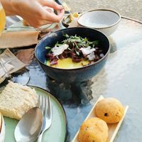 Beetroot and cherry seviche at Seiva Restaurante in Matosinhos