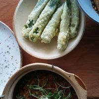 Bean and rice, Green bean tempura at Seiva Restaurante in Matosinhos