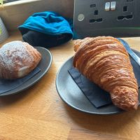Croissant and pain au chocolat   at Crosby Coffee in Liverpool
