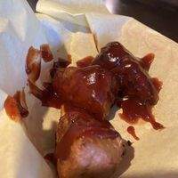 Sweet pineapple BBQ wings at Rudy's Pizza in Portland