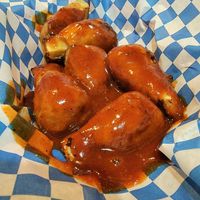 Pineapple Hot BBQ Wings at Rudy's Pizza in Portland