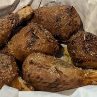 Garlic Parmesan vegan drumsticks/wings at Rudy's Pizza in Portland