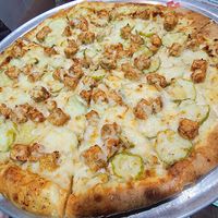BBQ Pickle Pizza at Rudy's Pizza in Portland