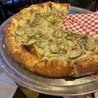 vegan pickle pizza  at Rudy's Pizza in Portland