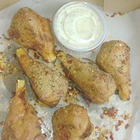 Garlic parm vegan drumsticks at Rudy's Pizza in Portland