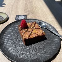 Home made vegan brownie  at Natur Poke in Mallorca