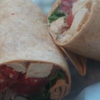 Spinach Love wrap with tofu and a raspberry vinaigrette.  at Black Bean Co. in Charleston