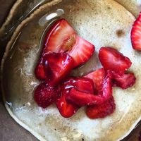 vegan pancakes!!! at Black Bean Co. in Charleston