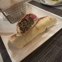 Close up view of falafel wrapp  at Zatar in Dallas