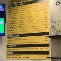 Food menu  at District 9 Draught Haus in Dallas