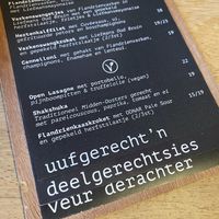 Menu at Odnar in Oudenaarde