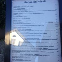 menu at Banoo Im Rössli in Rapperswil-jona