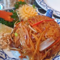 Tofu pad Thai (no fish sauce nor egg) at Thai Lotusland in Farnham