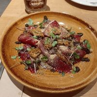 The best beetroot carpaccio I have ever had. at Season in Barcelona